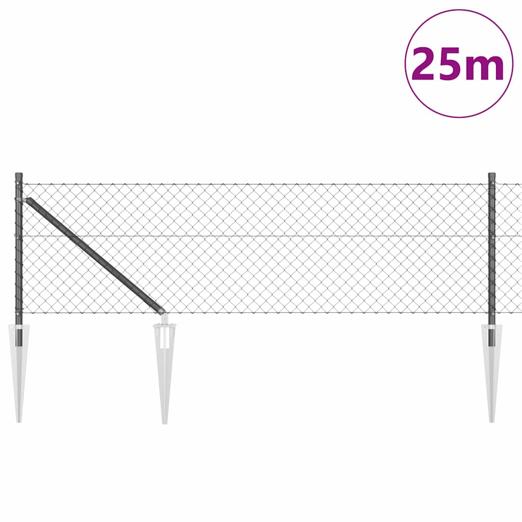 Zavareno žičano ograđivanje s bodljama 25 x 0,8 m Siva Mreža