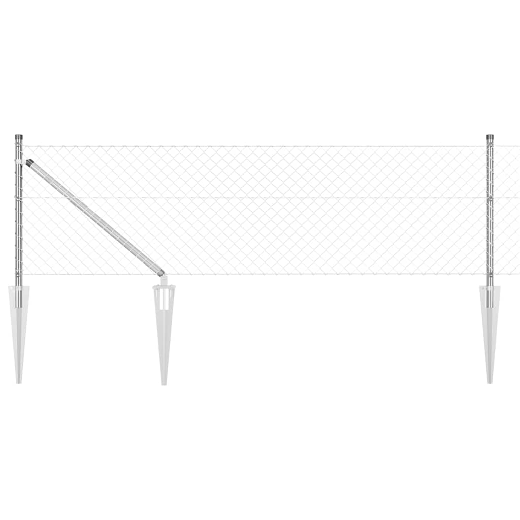 Stup za ogradu Srebrno 10 x 0,4 m (mreža 40 x 40 mm) Čelik