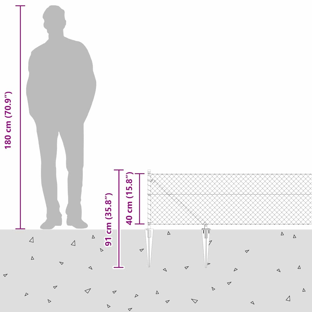 Stup za ogradu Srebrno 10 x 0,4 m (mreža 40 x 40 mm) Čelik