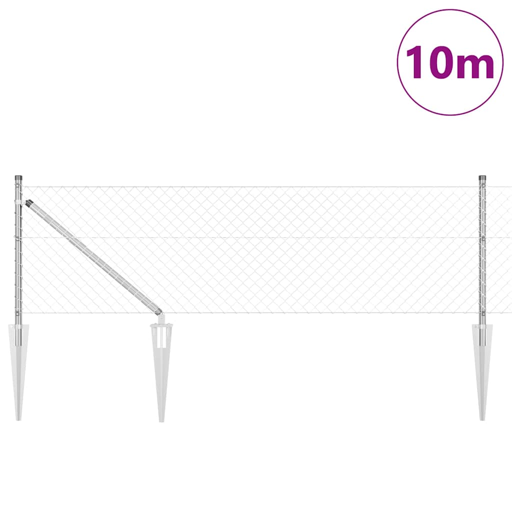 Stup za ogradu Srebrno 10 x 0,4 m (mreža 40 x 40 mm) Čelik