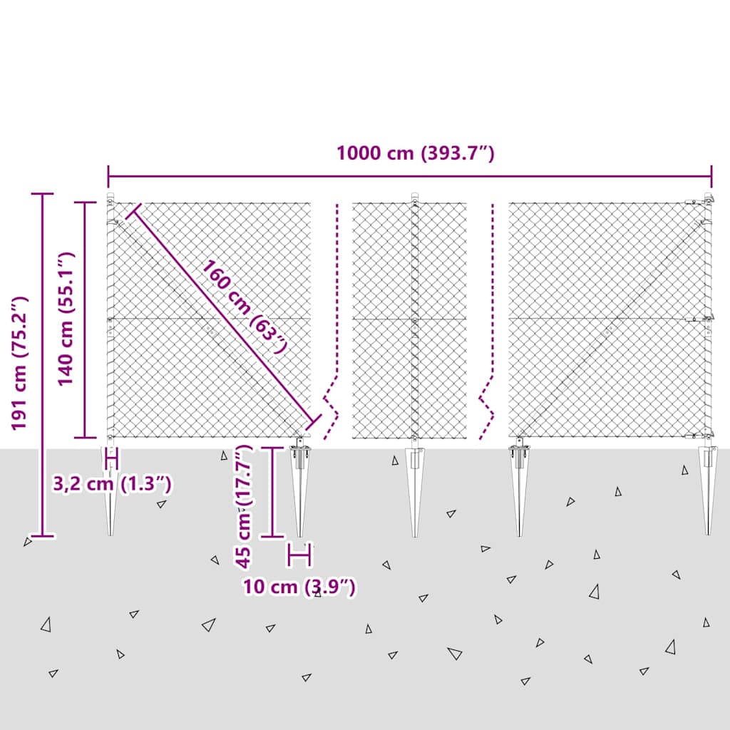 Zavareno žičano ograđivanje s bodljama 10 x 1,4 m Srebrna Mreža