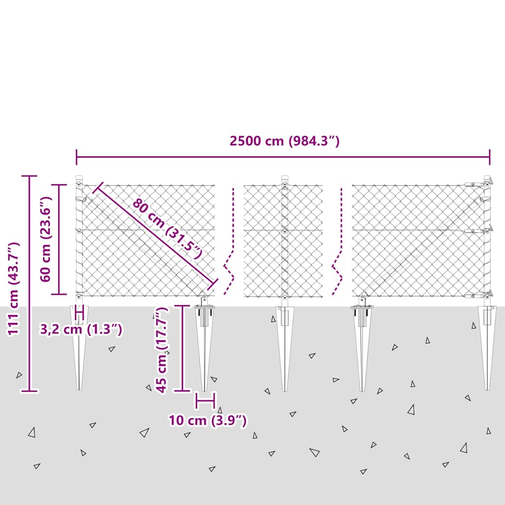 Zavareno žičano ograđivanje s bodljama 25 x 0,6 m Srebrna Mreža