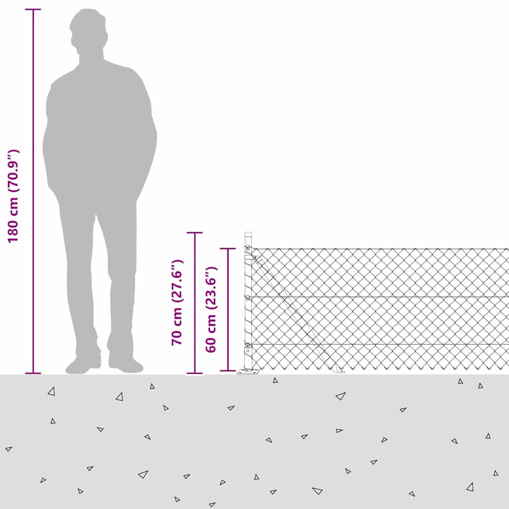 Zavareno žičano ogradno mreža s betonskom podlogom 10 x 0,6 m