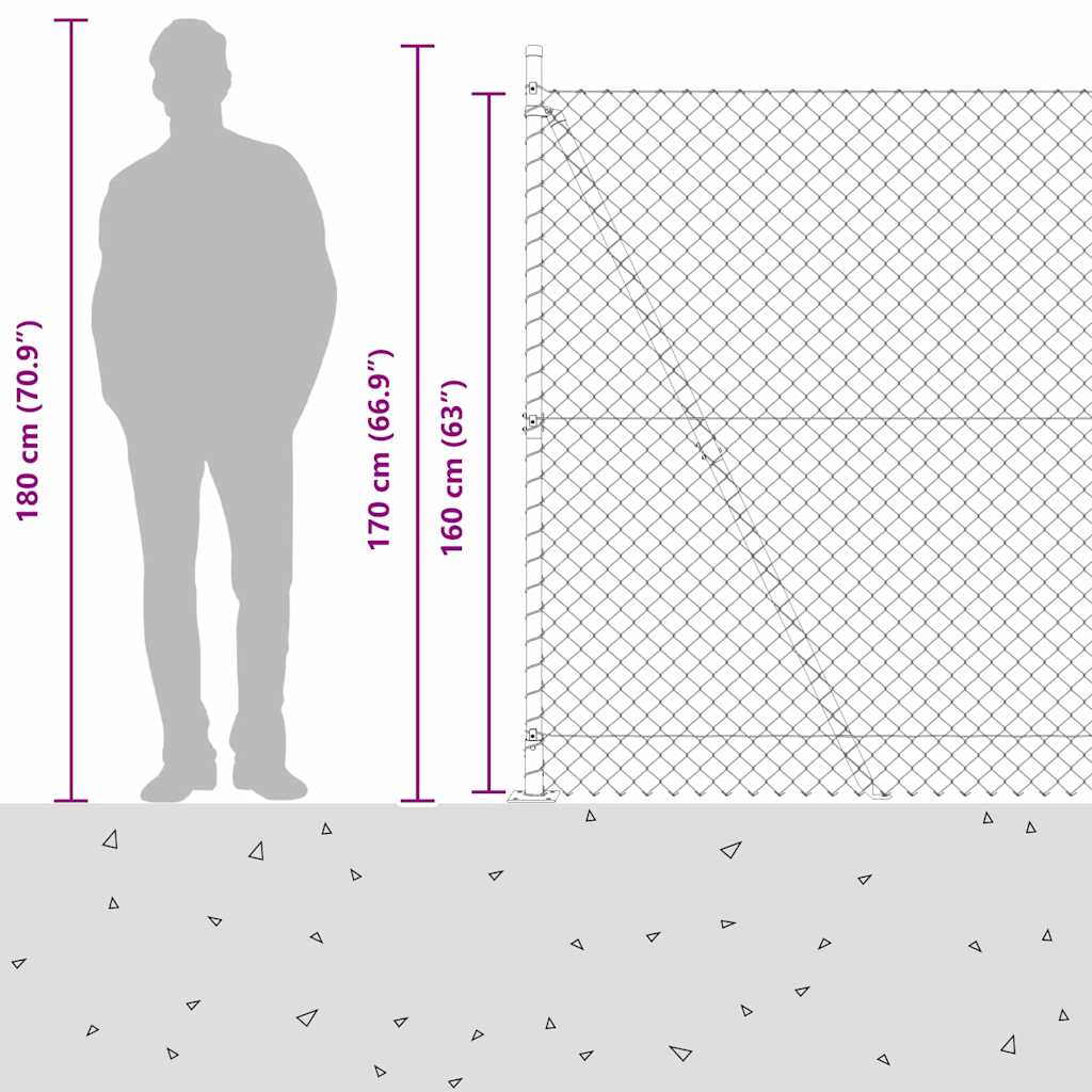Zavareno žičano ogradno mreža s betonskom podlogom 10 x 1,6 m