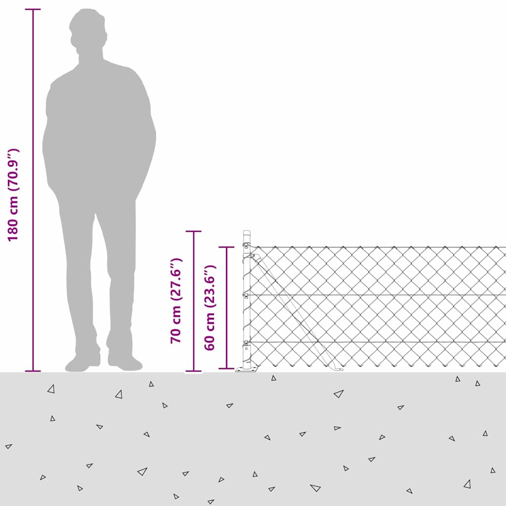 Zavareno žičano ogradno mreža s betonskom podlogom 10 x 0,6 m