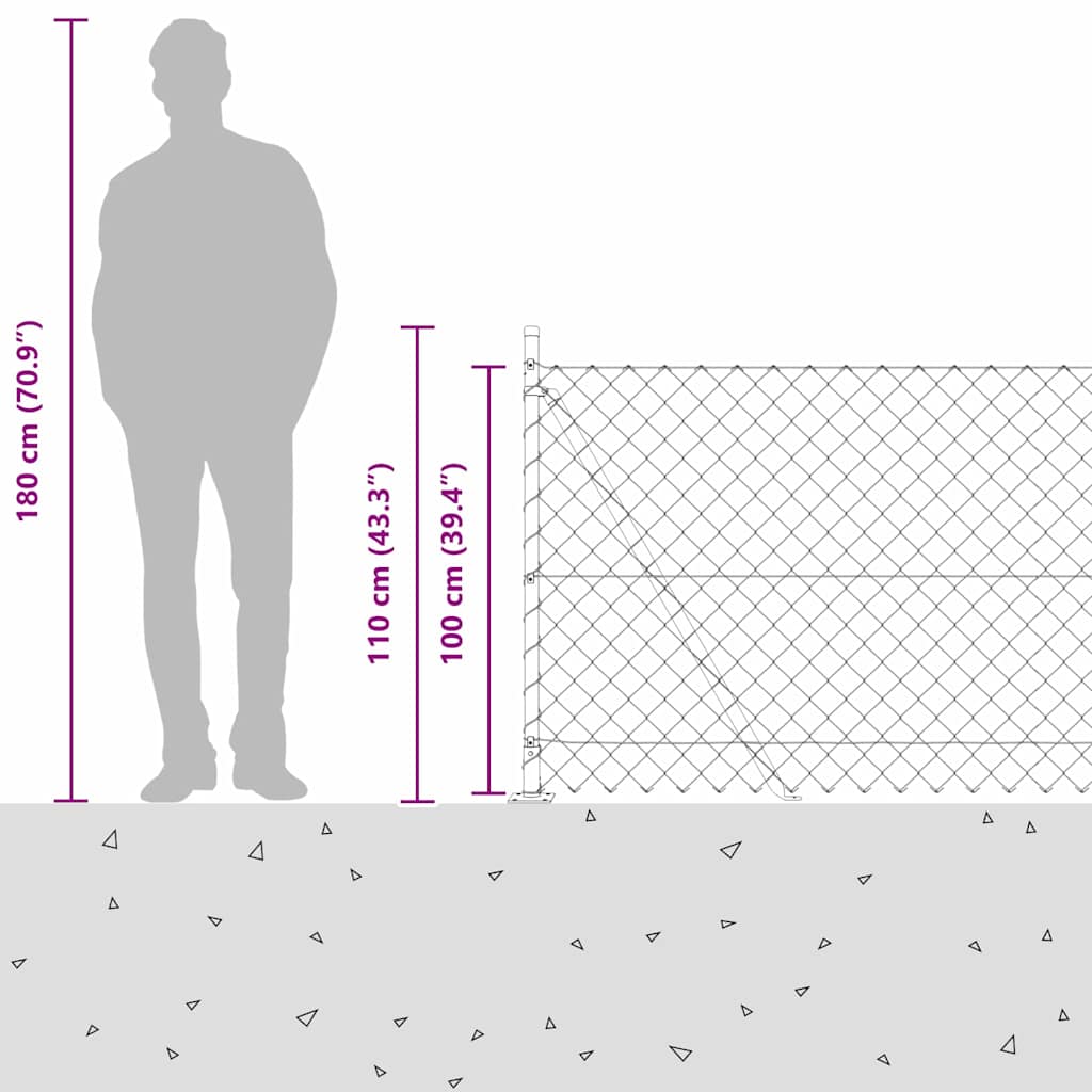 Zavareno žičano ogradno mreža s betonskom podlogom 10 x 1 m