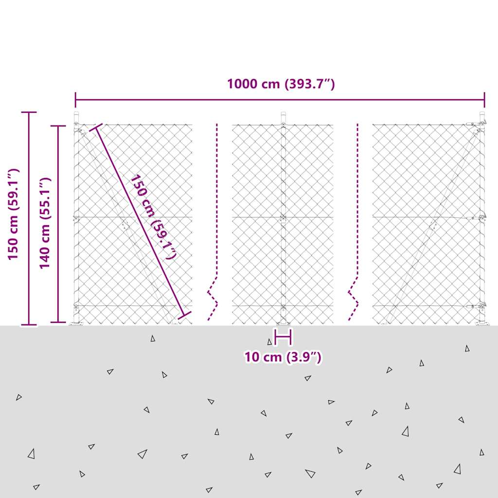 Zavareno žičano ogradno mreža s betonskom podlogom 10 x 1,4 m