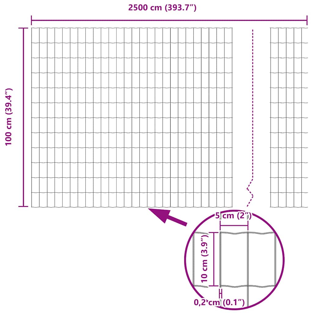 Temeljna zavarena žičana ograda 25 x 1 m (Š x V)