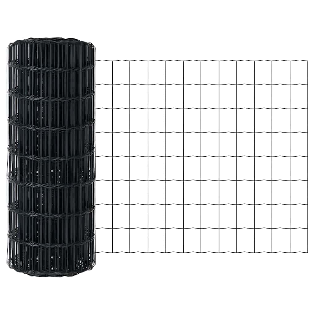 Ograda s postovima Siva 0,4 x 50 m Čelik i PVC