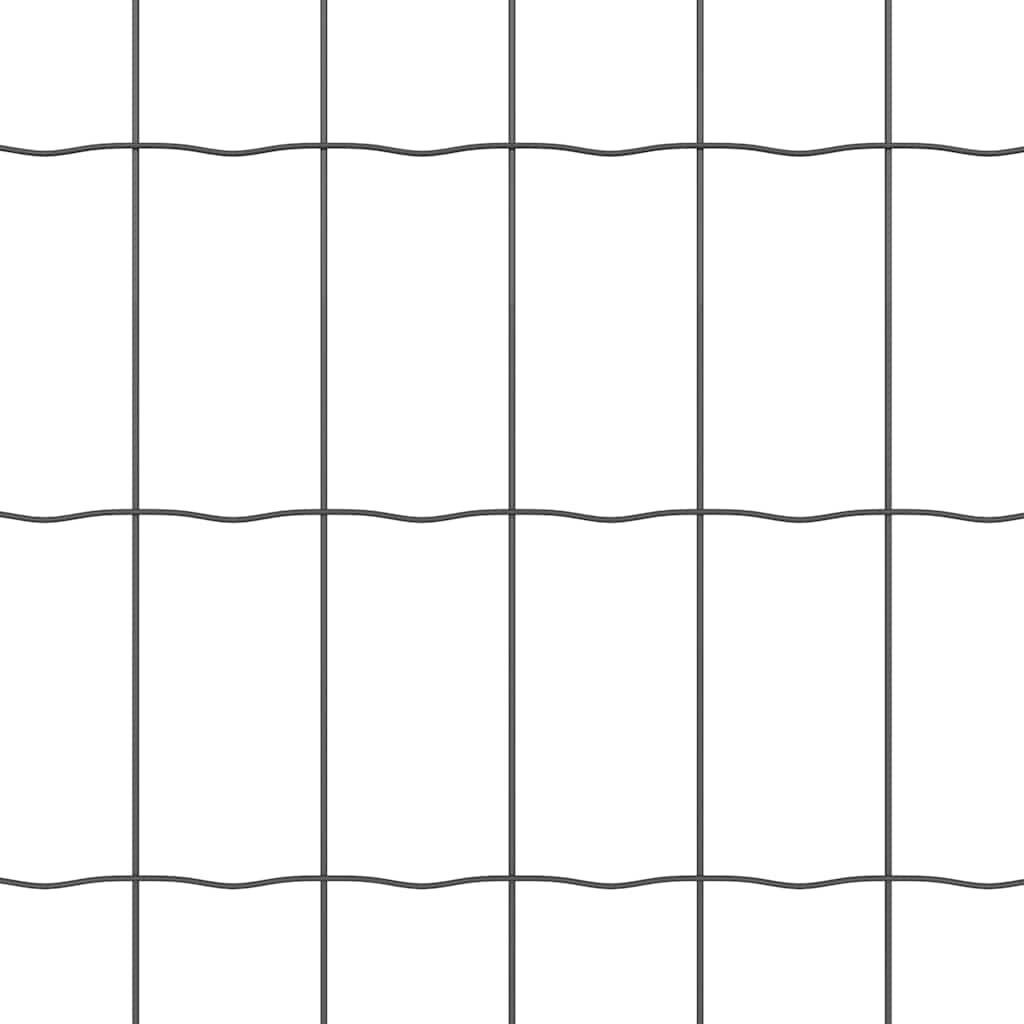Ograda s postovima Siva 0,6 x 50 m Čelik i PVC