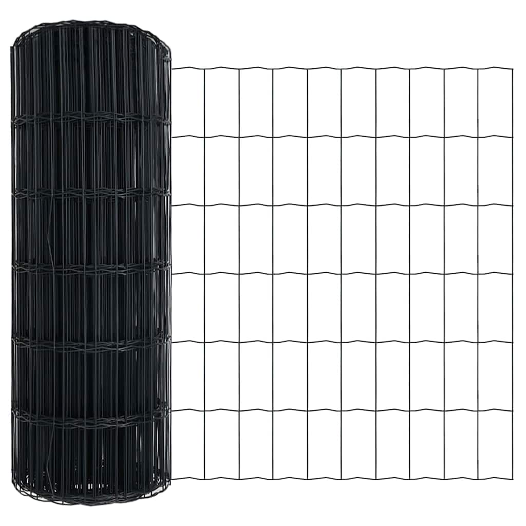 Ograda s postovima Siva 0,6 x 50 m Čelik i PVC