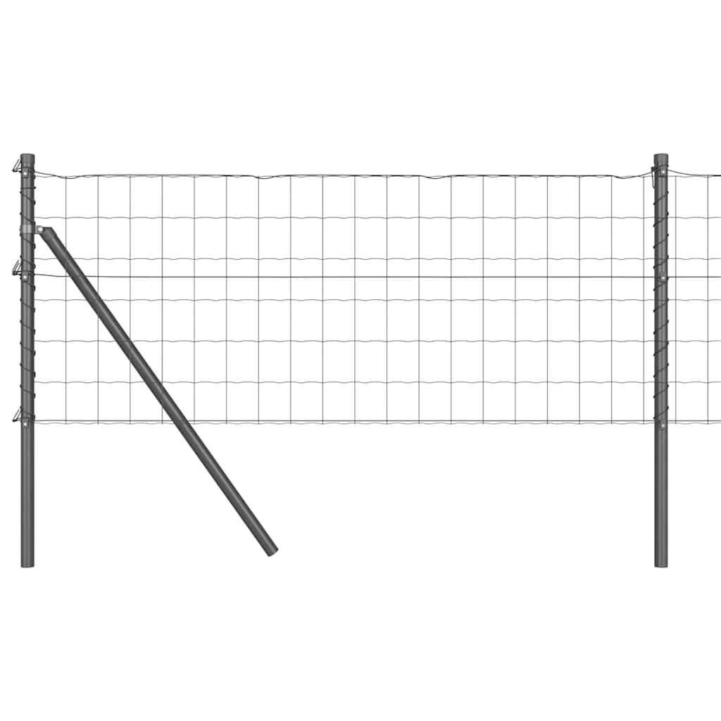 Ograda s postovima Siva 0,4 x 50 m Čelik i PVC