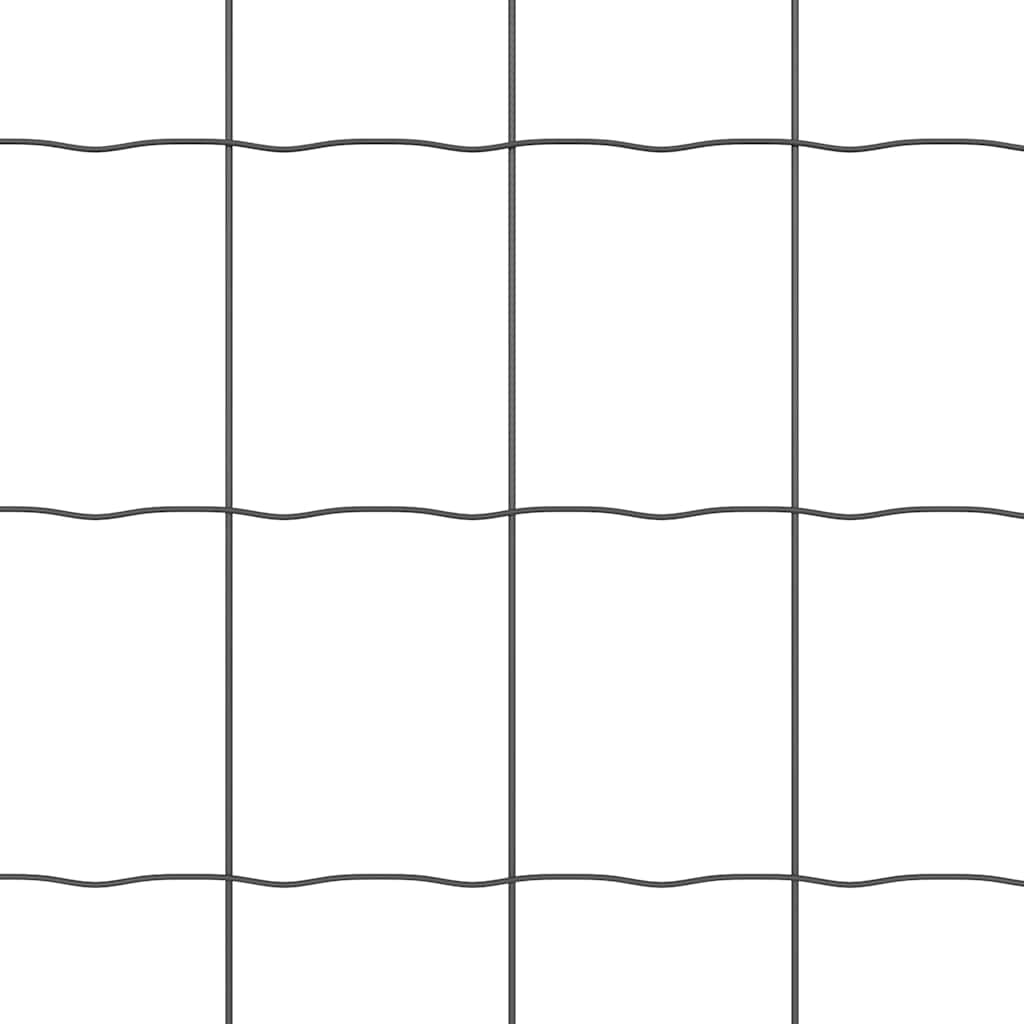 Ograda s postovima Siva 0,6 x 50 m Čelik i PVC