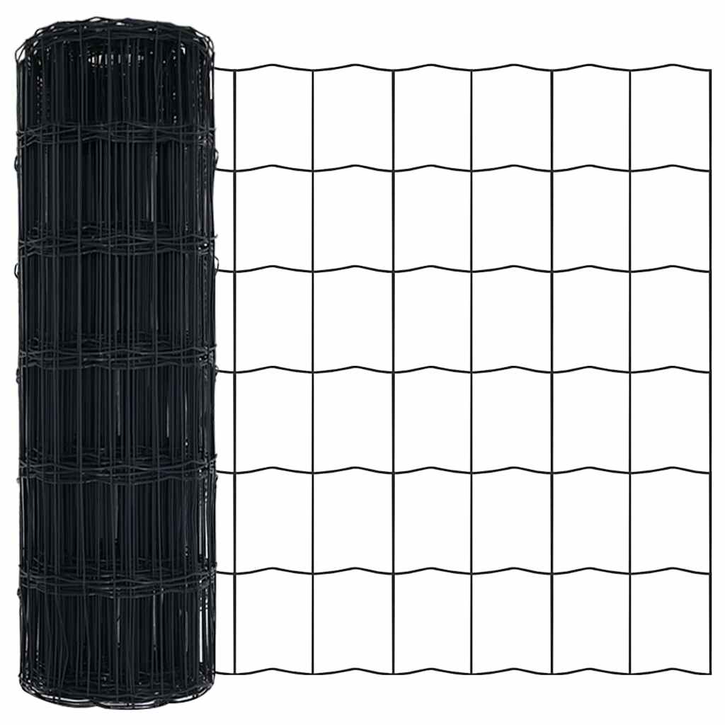 Ograda s postovima Siva 0,6 x 50 m Čelik i PVC