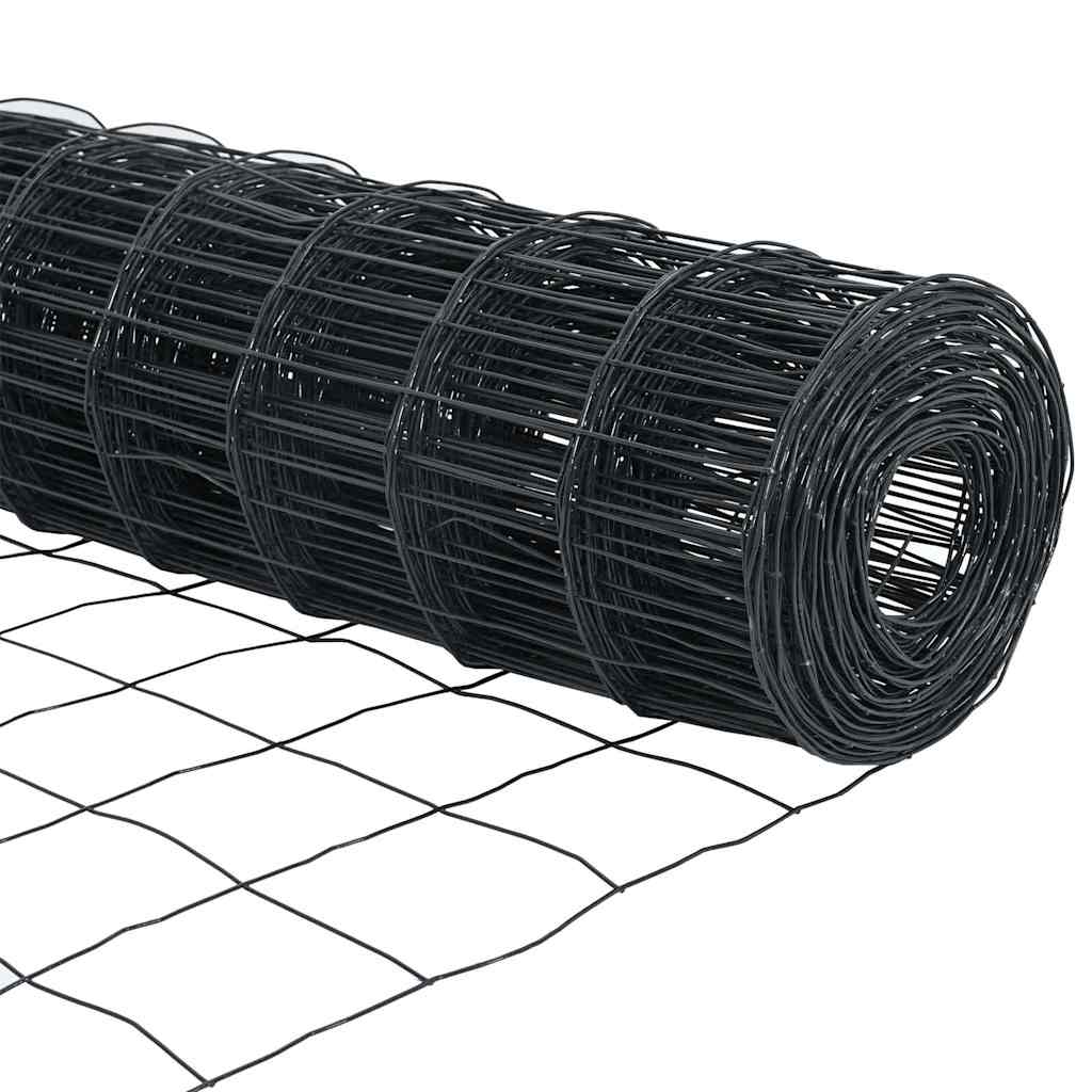 Ograda s postovima Siva 0,6 x 50 m Čelik i PVC