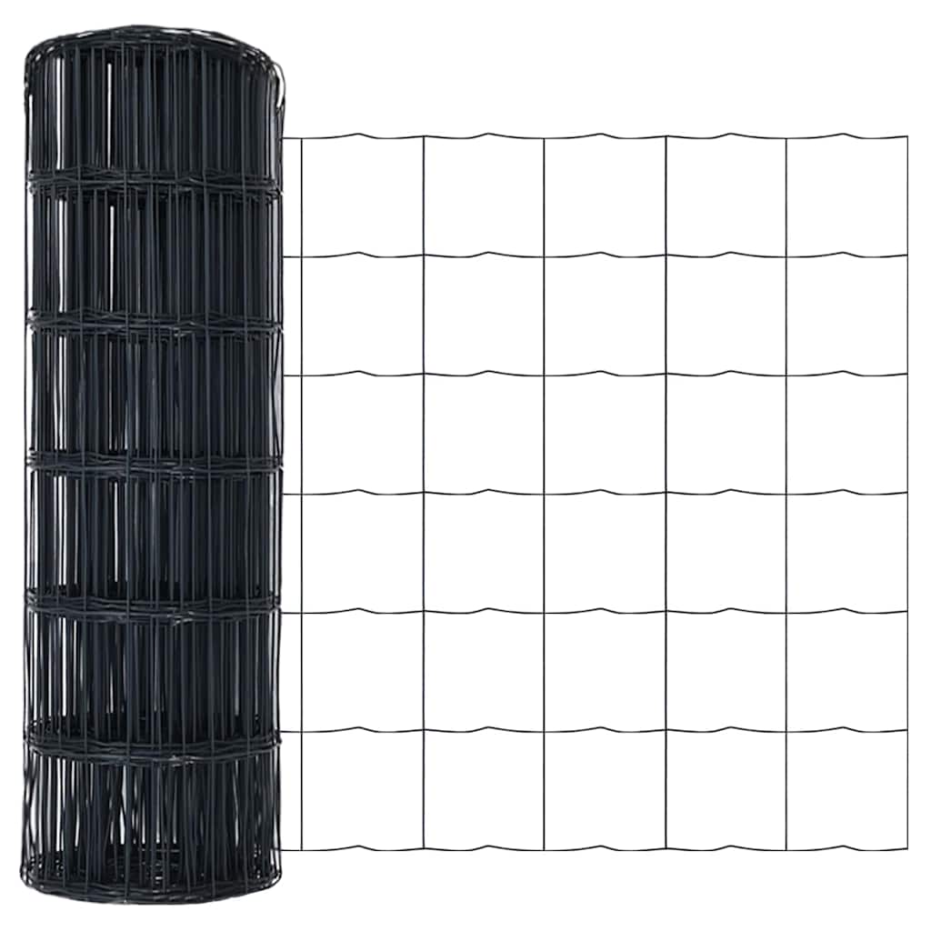 Ograda s postovima Siva 0,6 x 50 m Čelik i PVC