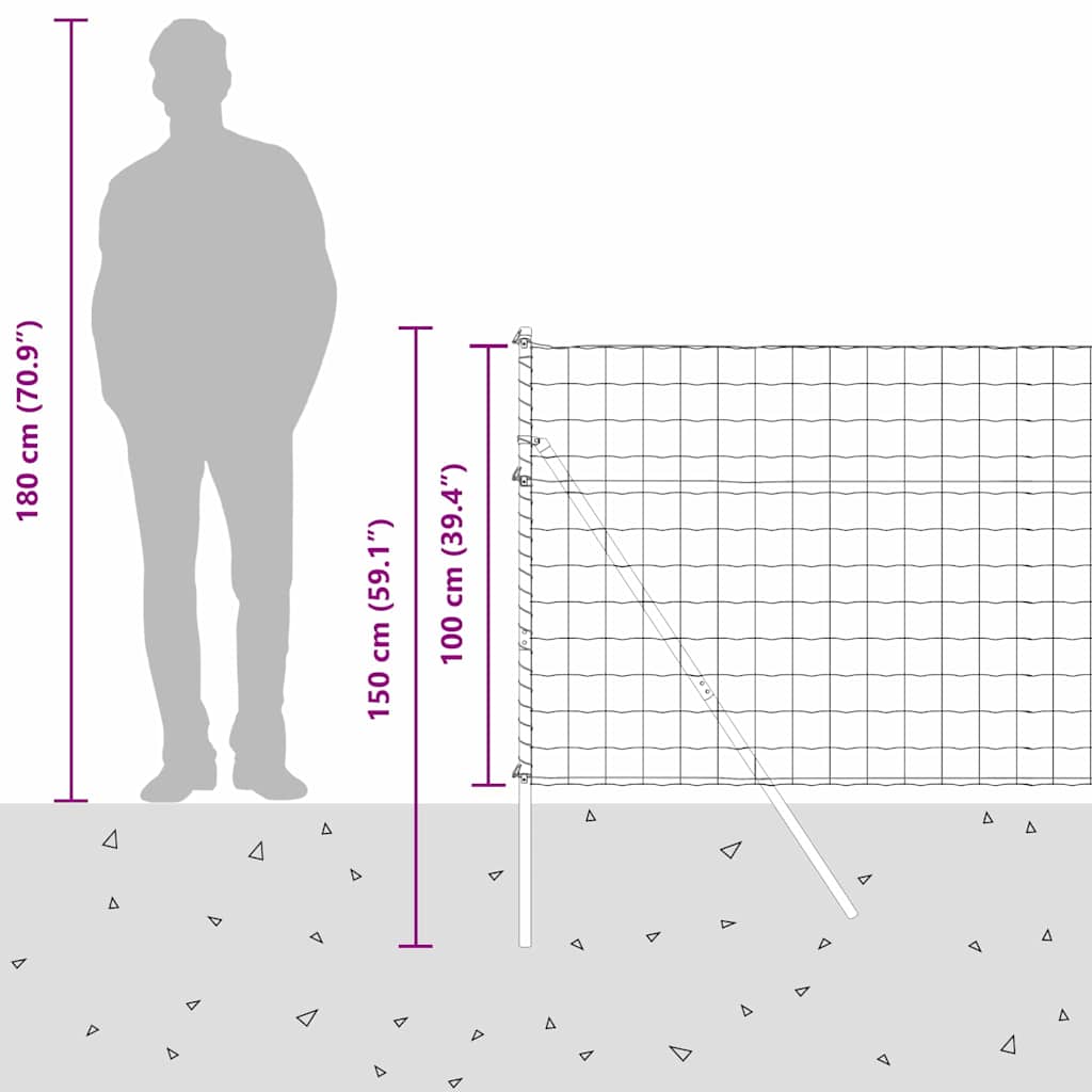 Temeljna zavarena žičana ograda 10 x 1 m (Š x V)