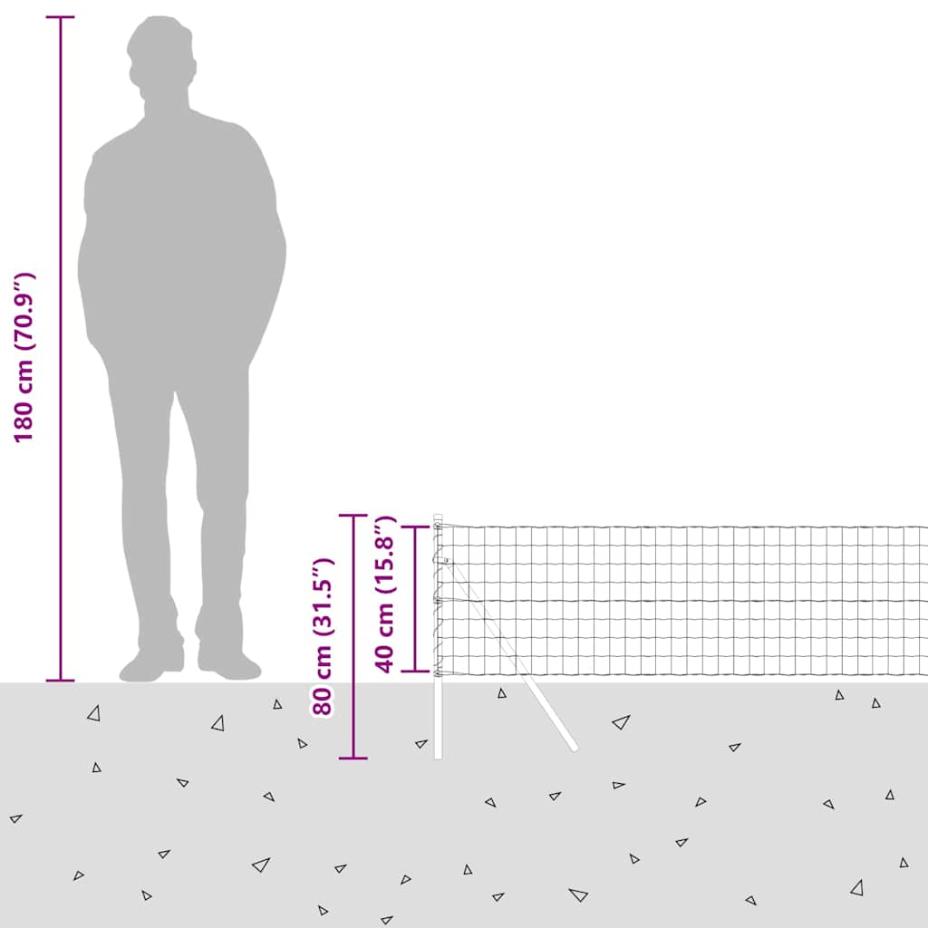 Ograda s postovima Siva 0,4 x 50 m Čelik i PVC