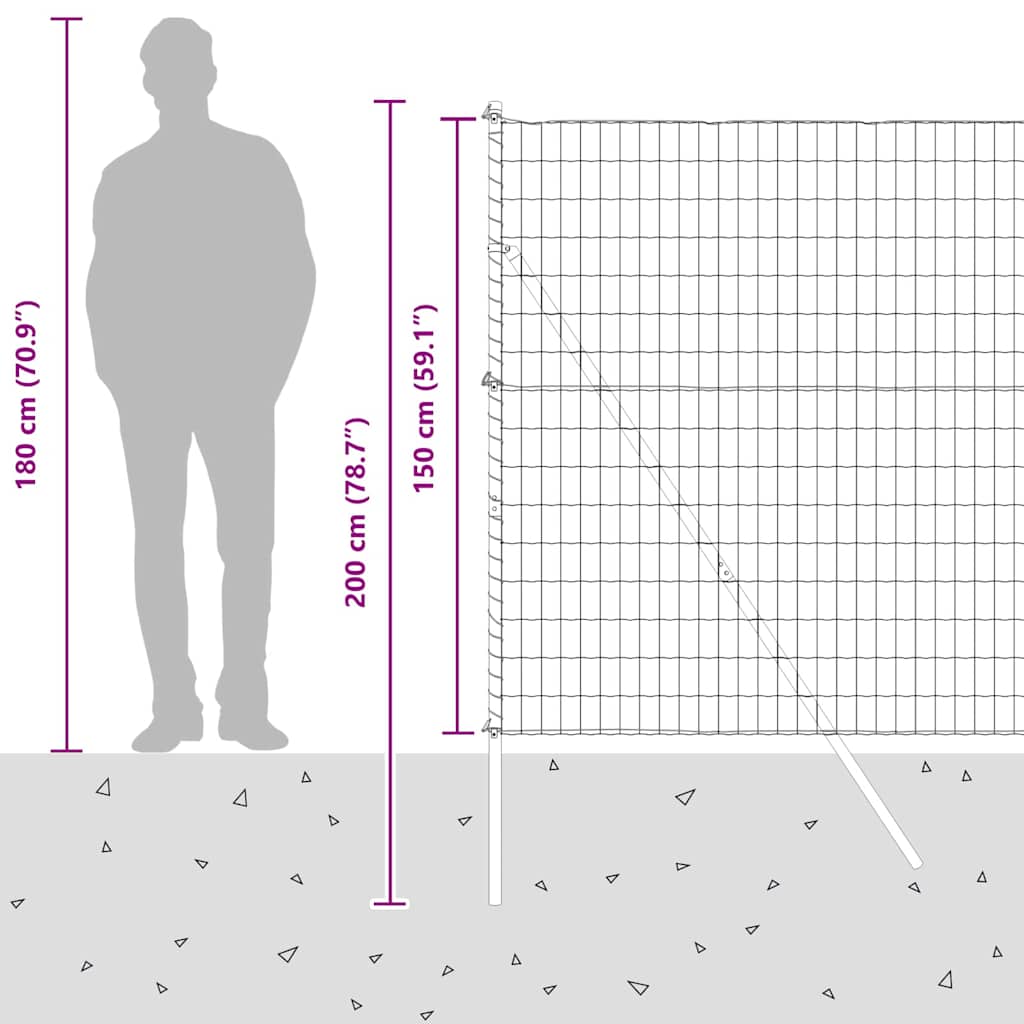 Temeljna zavarena žičana ograda 10 x 1,5 m (Š x V)