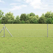 Ograda s postovima Srebrno 0,8 x 25 m Čelik i PVC