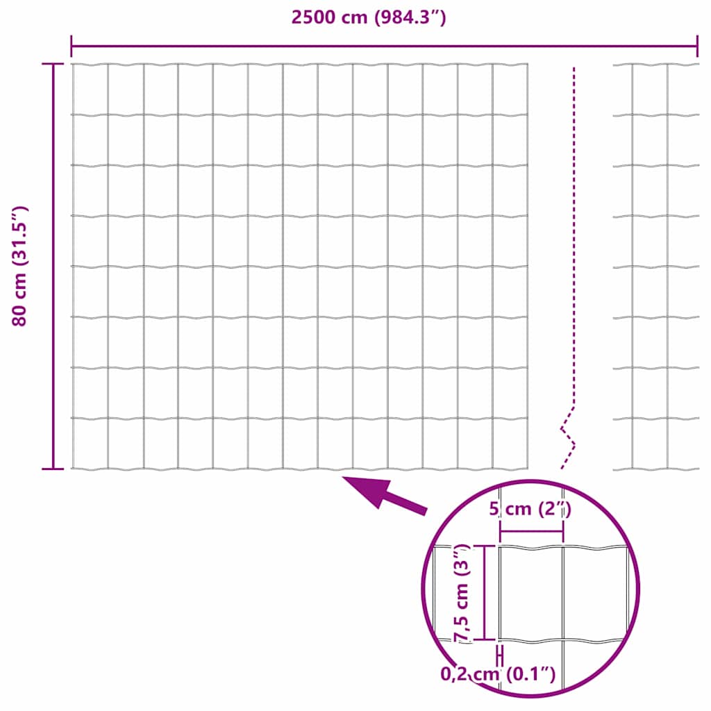 Ograda s postovima Srebrno 0,8 x 25 m Čelik i PVC