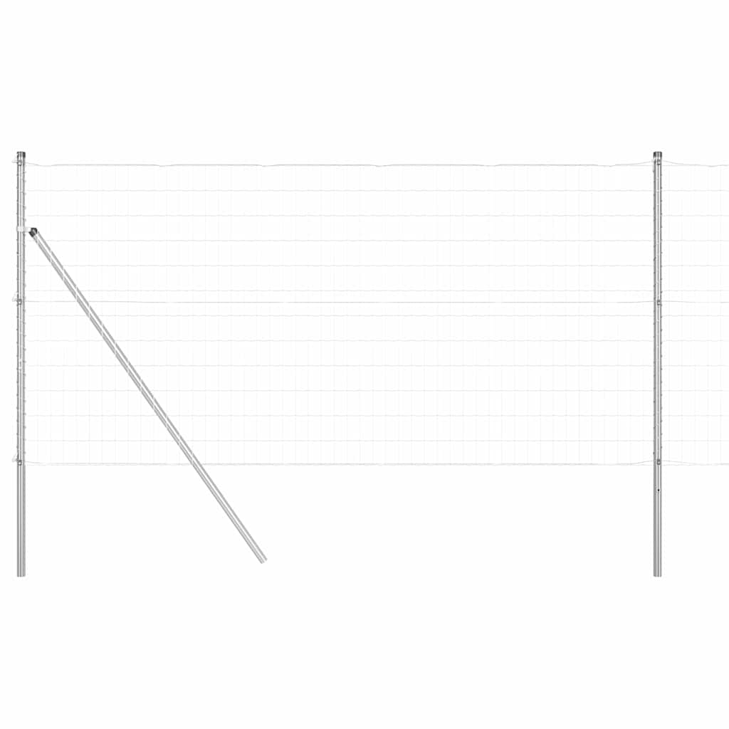 Ograda s postovima Srebrno 1,2 x 25 m Čelik i PVC