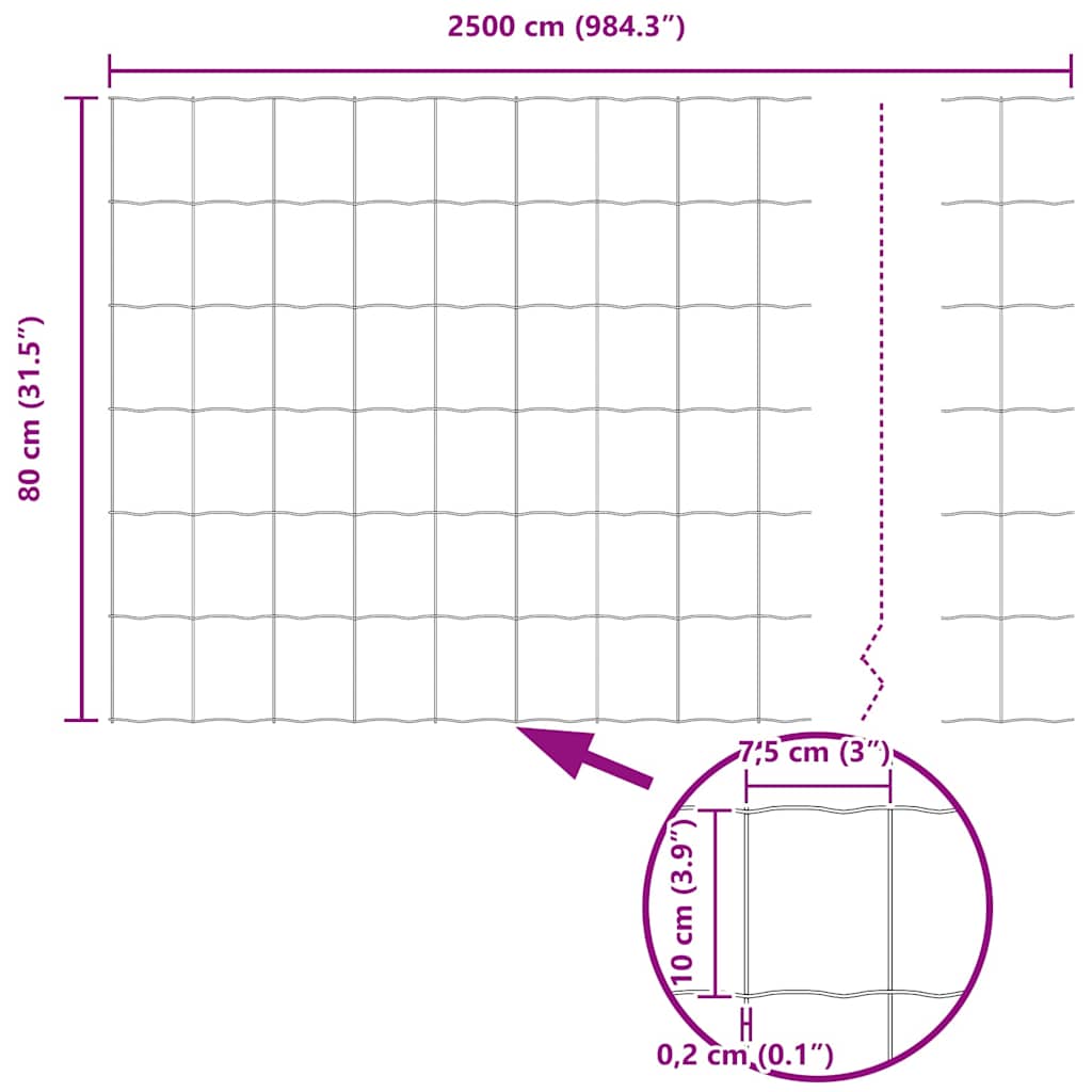 Ograda s postovima Srebrno 0,8 x 25 m Čelik i PVC