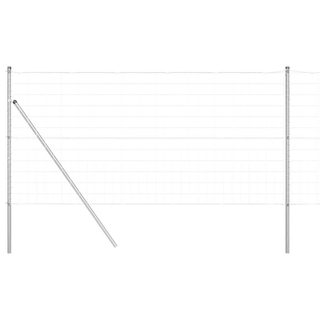 Ograda s postovima Srebrno 1,2 x 25 m Čelik i PVC