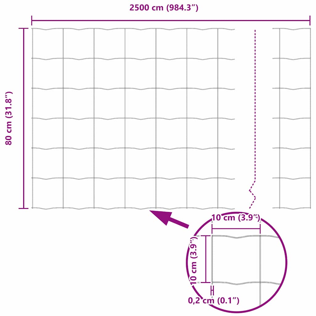 Ograda s postovima Srebrno 0,8 x 25 m Čelik i PVC