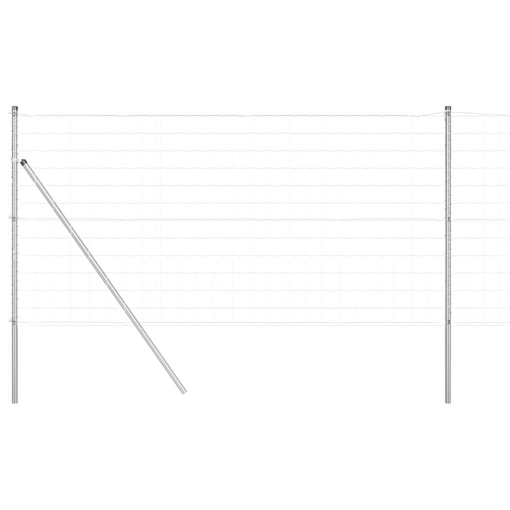 Ograda s postovima Srebrno 1,2 x 25 m Čelik i PVC
