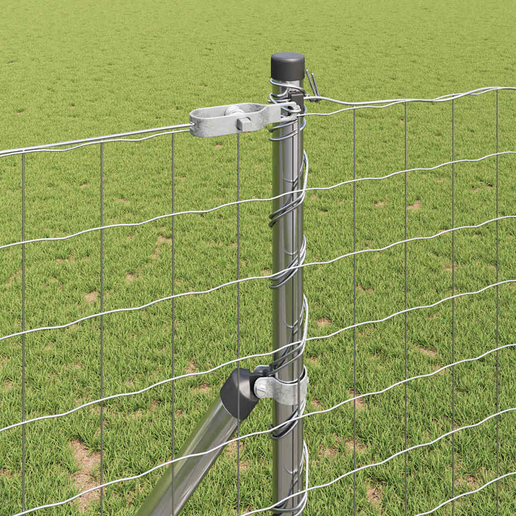 Ograda s postovima Srebrno 1,2 x 25 m Čelik i PVC