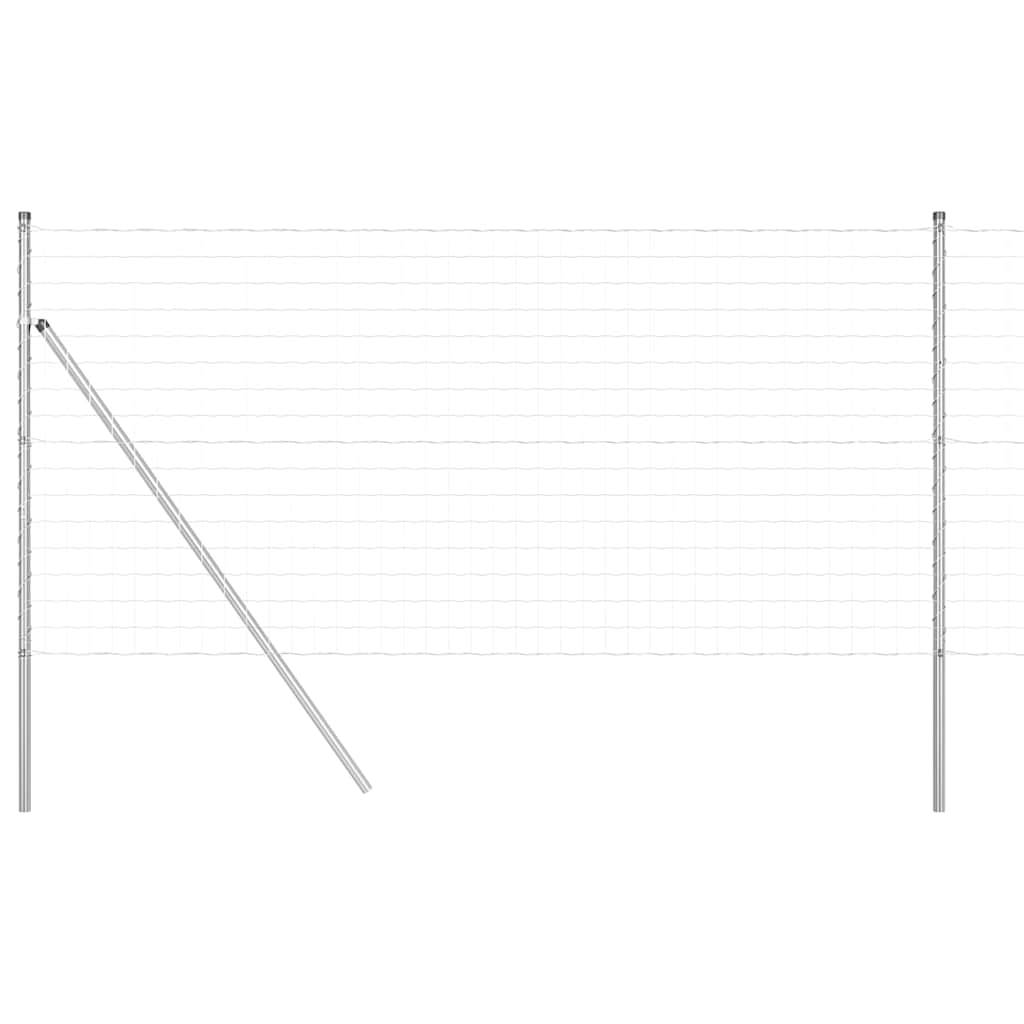 Ograda s postovima Srebrno 1,2 x 25 m Čelik i PVC