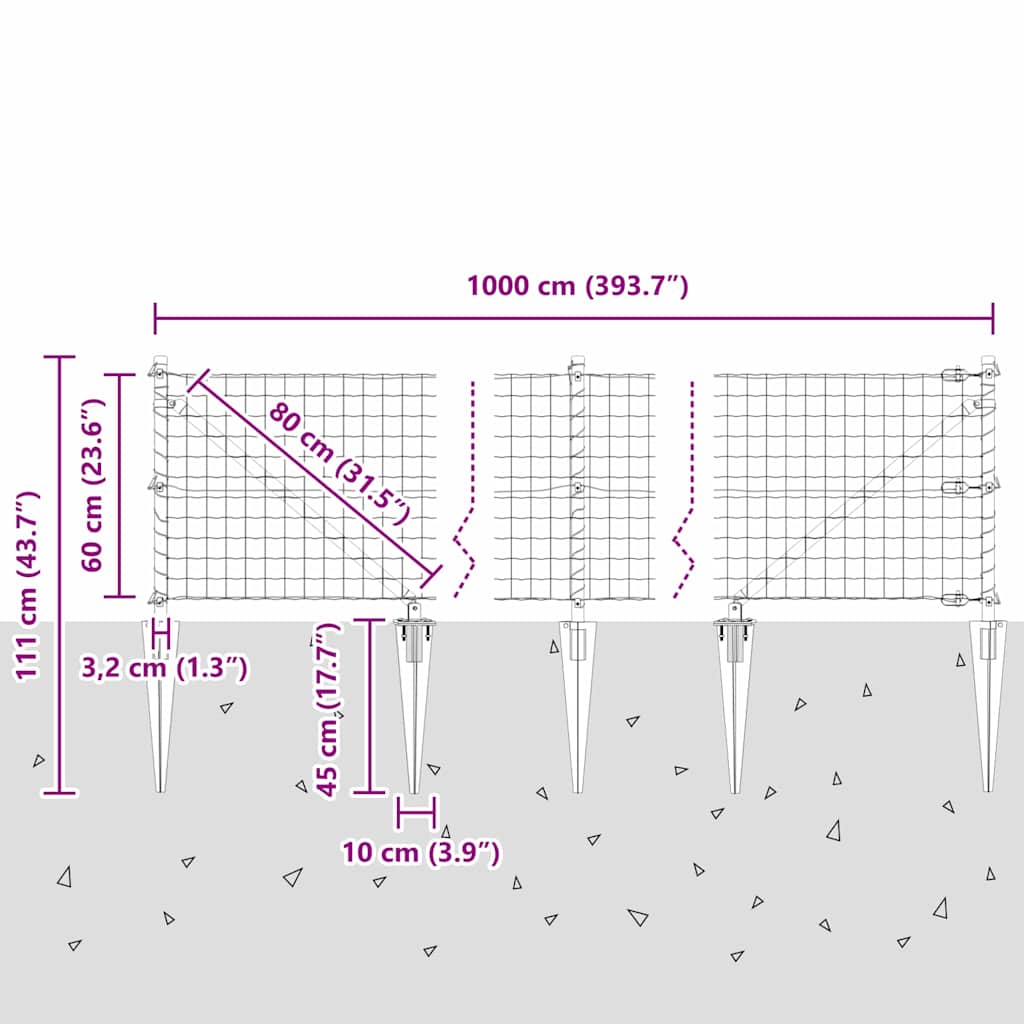 Zavareno žičano ograđivanje s bodljama 10 x 0,6 m (Š x V)