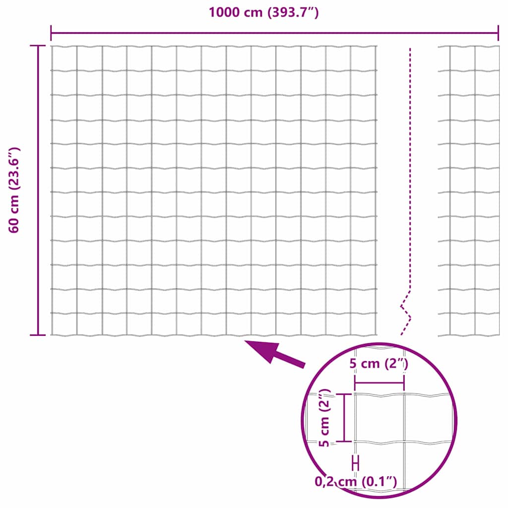 Zavareno žičano ograđivanje s bodljama 10 x 0,6 m (Š x V)
