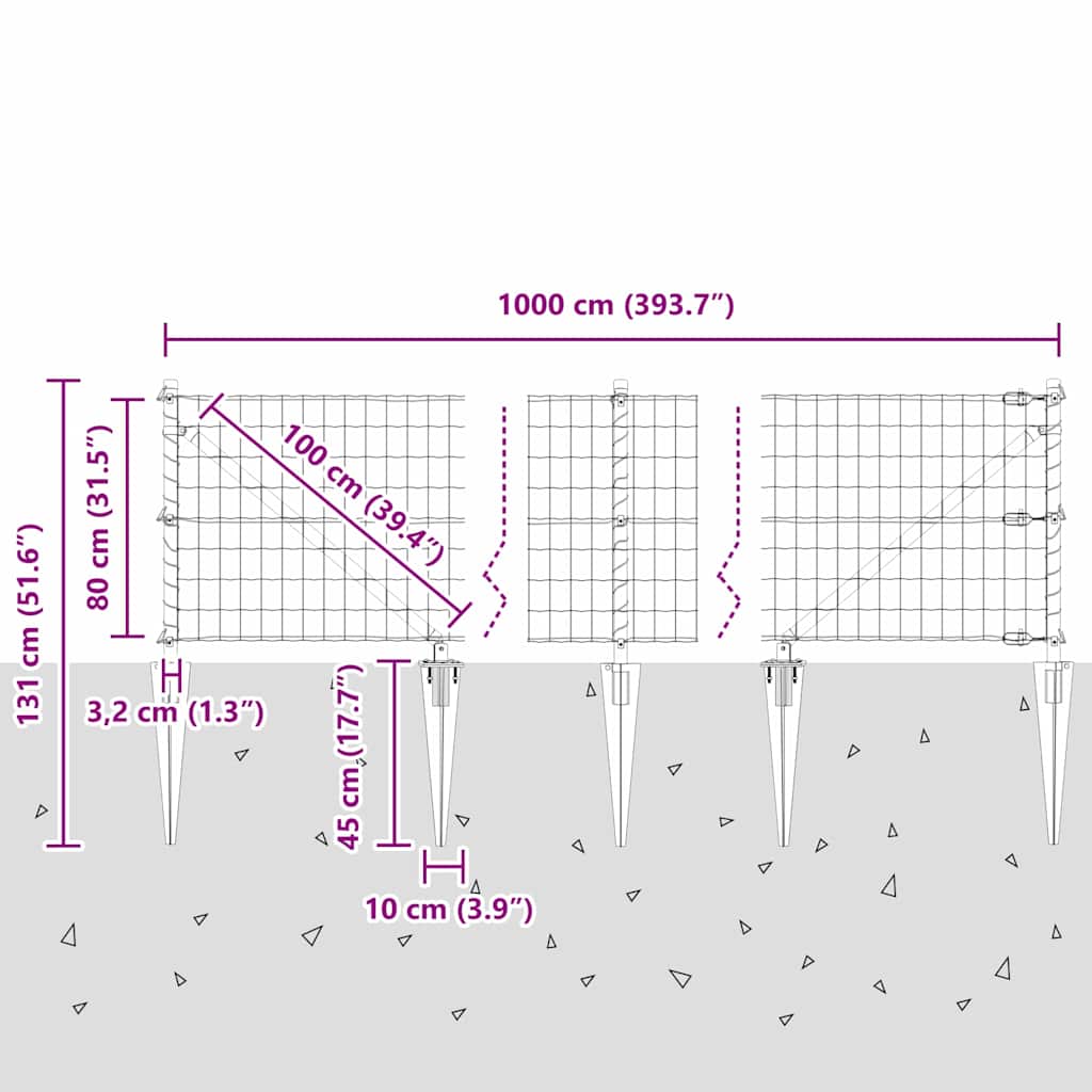 Zavareno žičano ograđivanje s bodljama 10 x 0,8 m (Š x V)