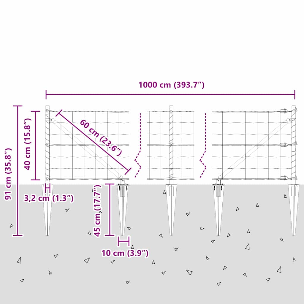 Zavareno žičano ograđivanje s bodljama 10 x 0,4 m (Š x V)
