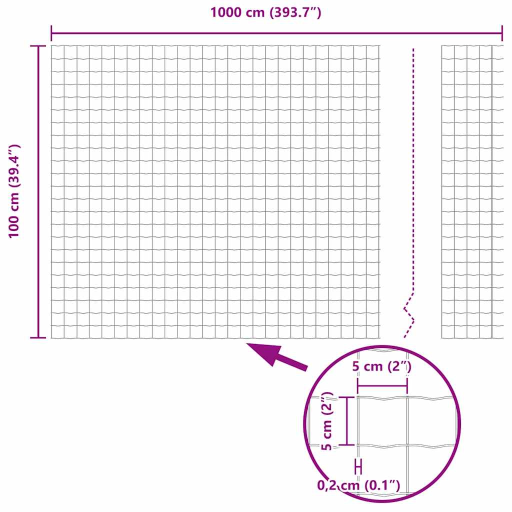 Zavareno žičano ograđivanje s bodljama 10 x 1 m (Š x V)