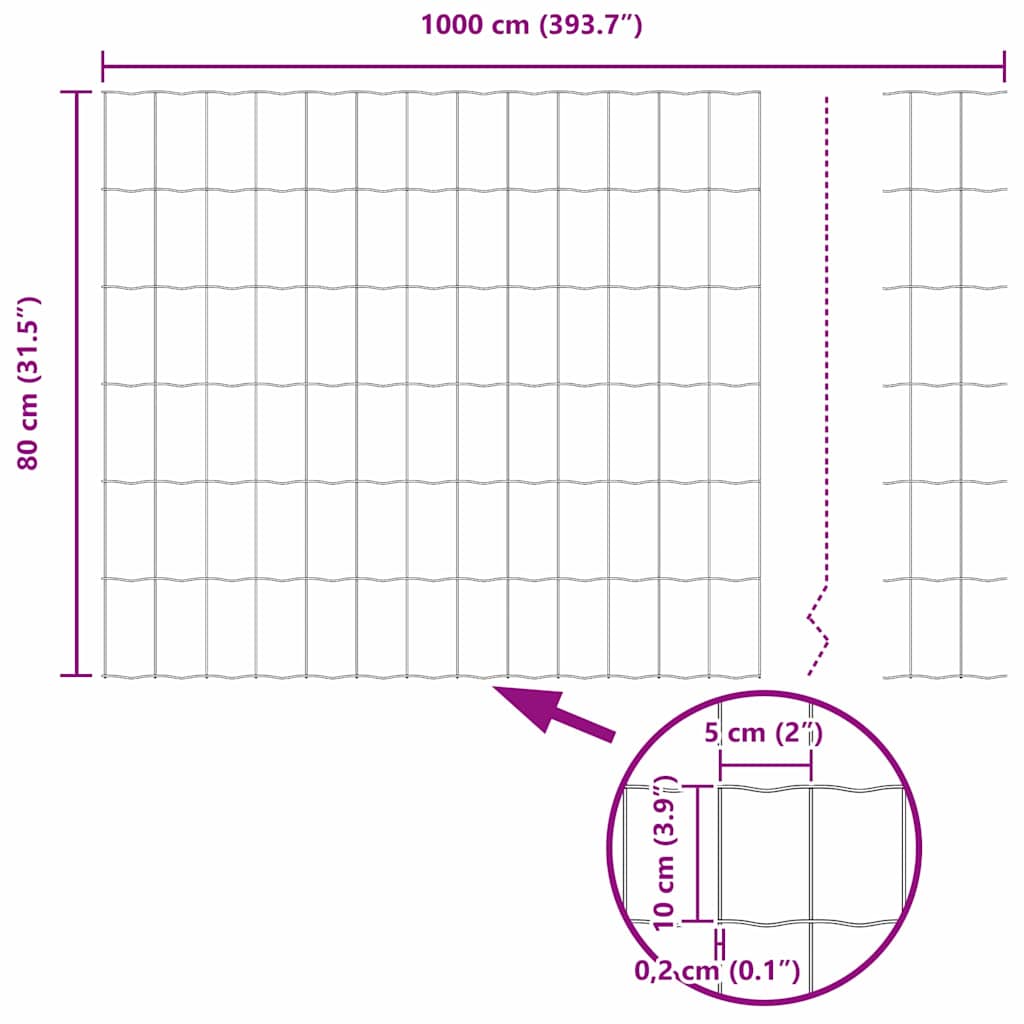 Zavareno žičano ograđivanje s bodljama 10 x 0,8 m (Š x V)