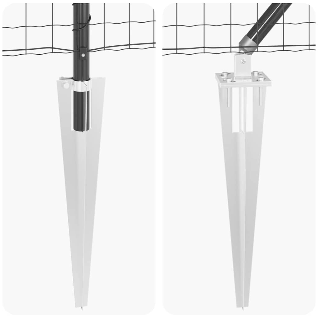 Ograda s postovima Siva 0,4 x 50 m Čelik i PVC