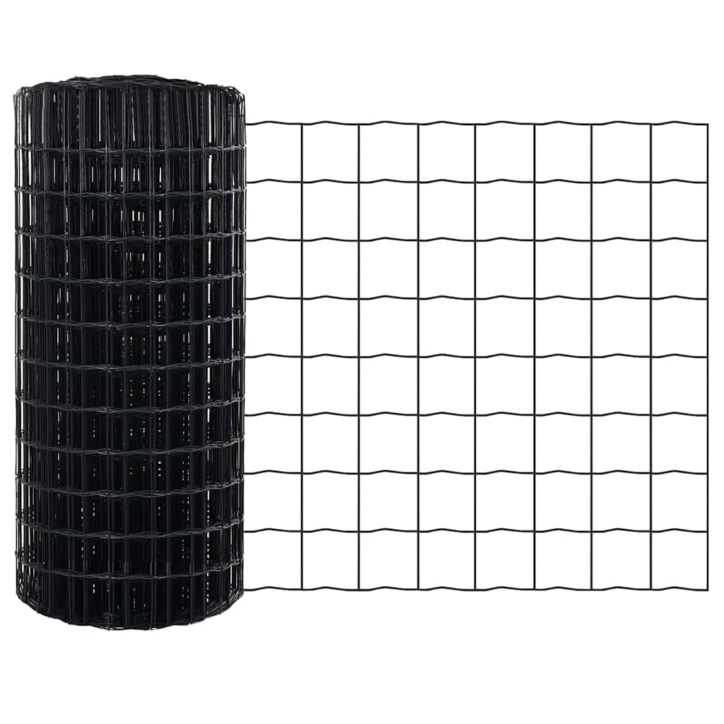 Ograda s postovima Siva 0,4 x 50 m Čelik i PVC