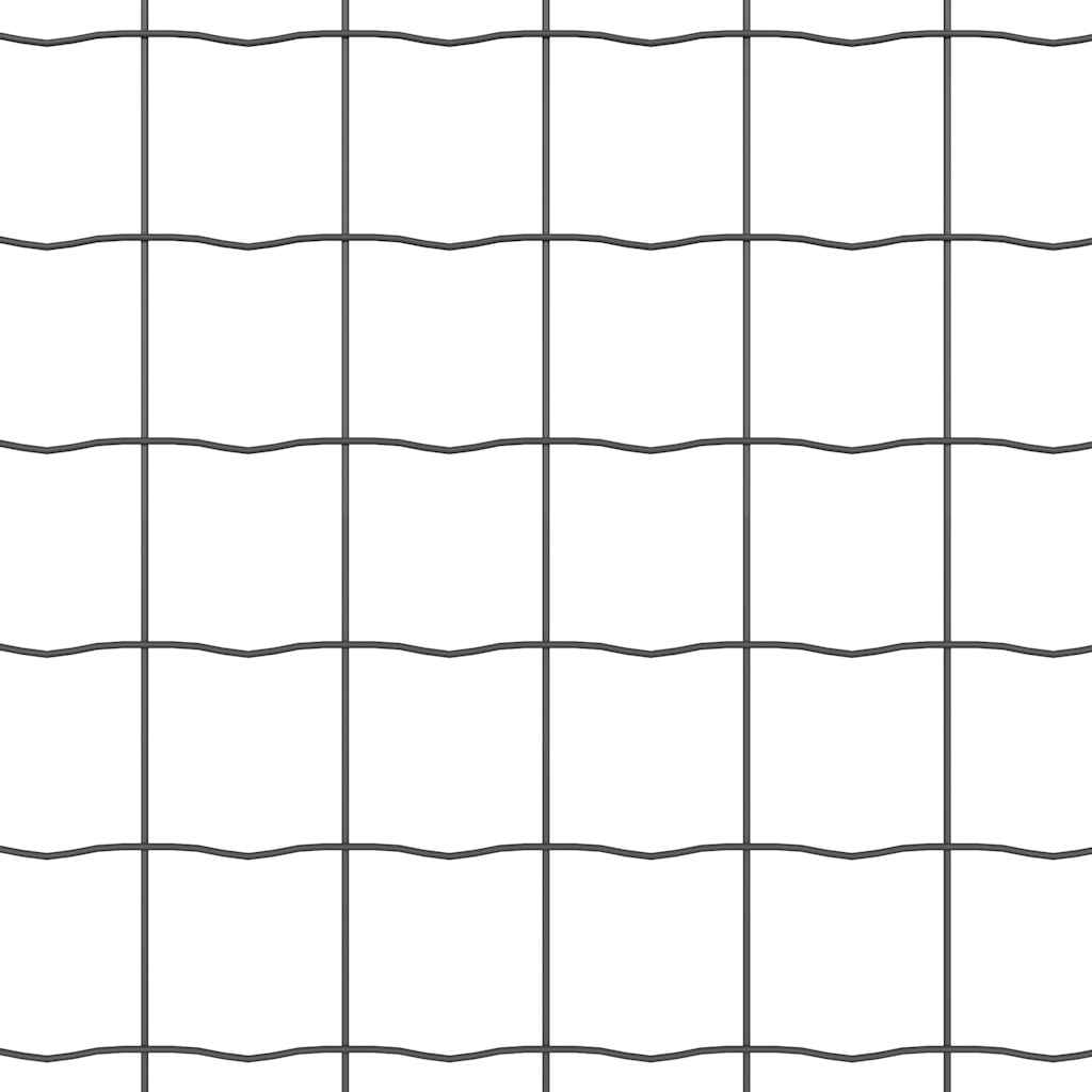Ograda s postovima Siva 0,6 x 50 m Čelik i PVC