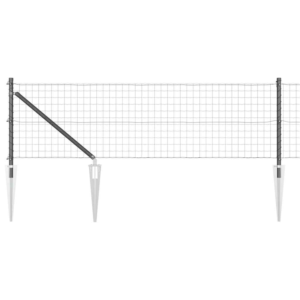 Ograda s postovima Siva 0,6 x 50 m Čelik i PVC