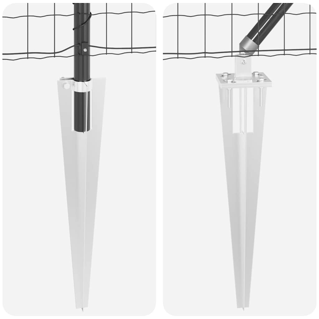 Ograda s postovima Siva 0,4 x 50 m Čelik i PVC