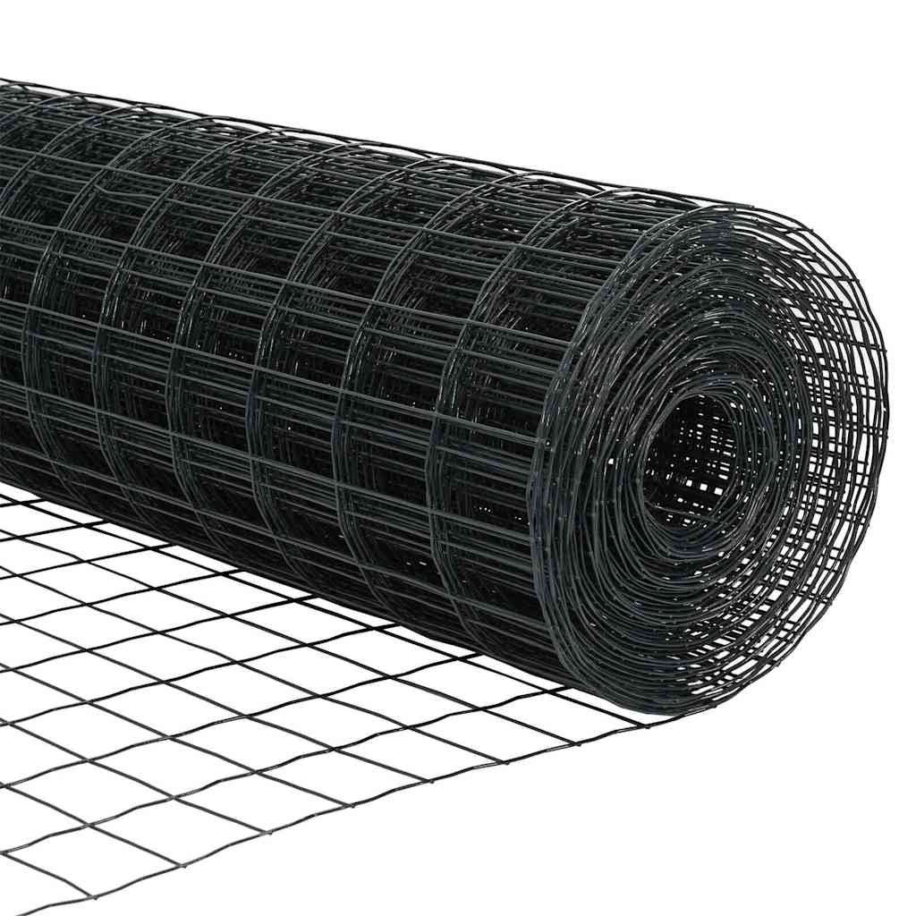 Ograda s postovima Siva 0,4 x 50 m Čelik i PVC
