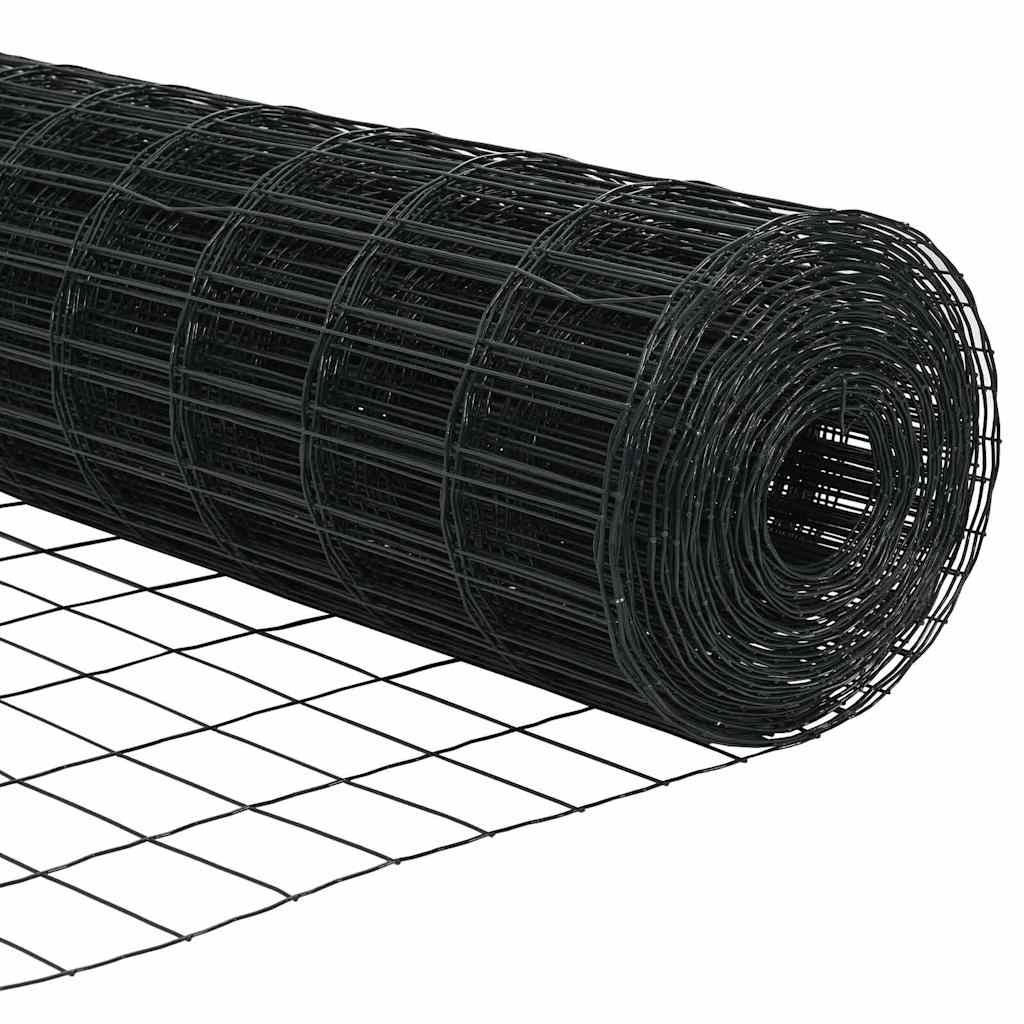 Ograda s postovima Siva 0,4 x 50 m Čelik i PVC