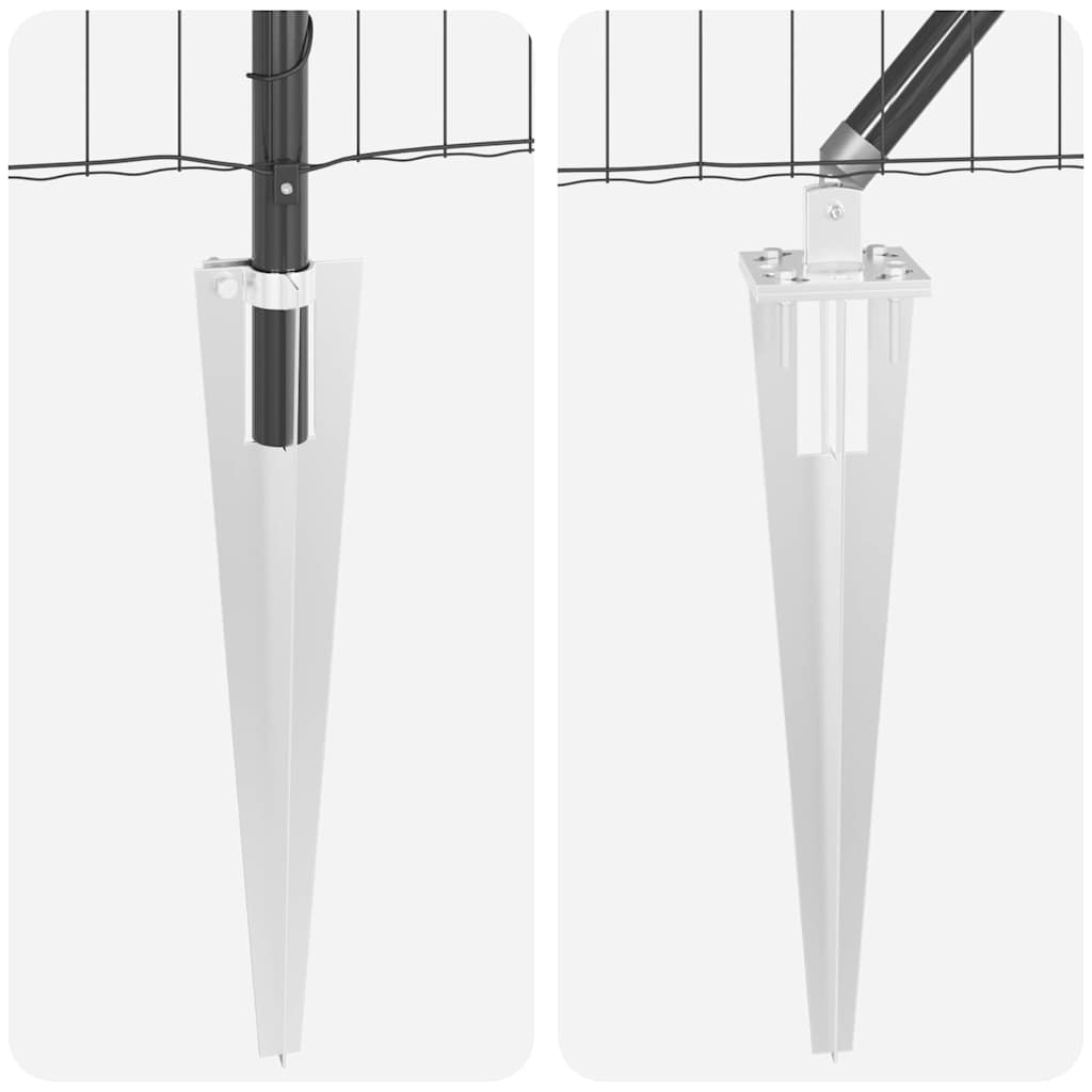 Ograda s postovima Siva 0,6 x 50 m Čelik i PVC