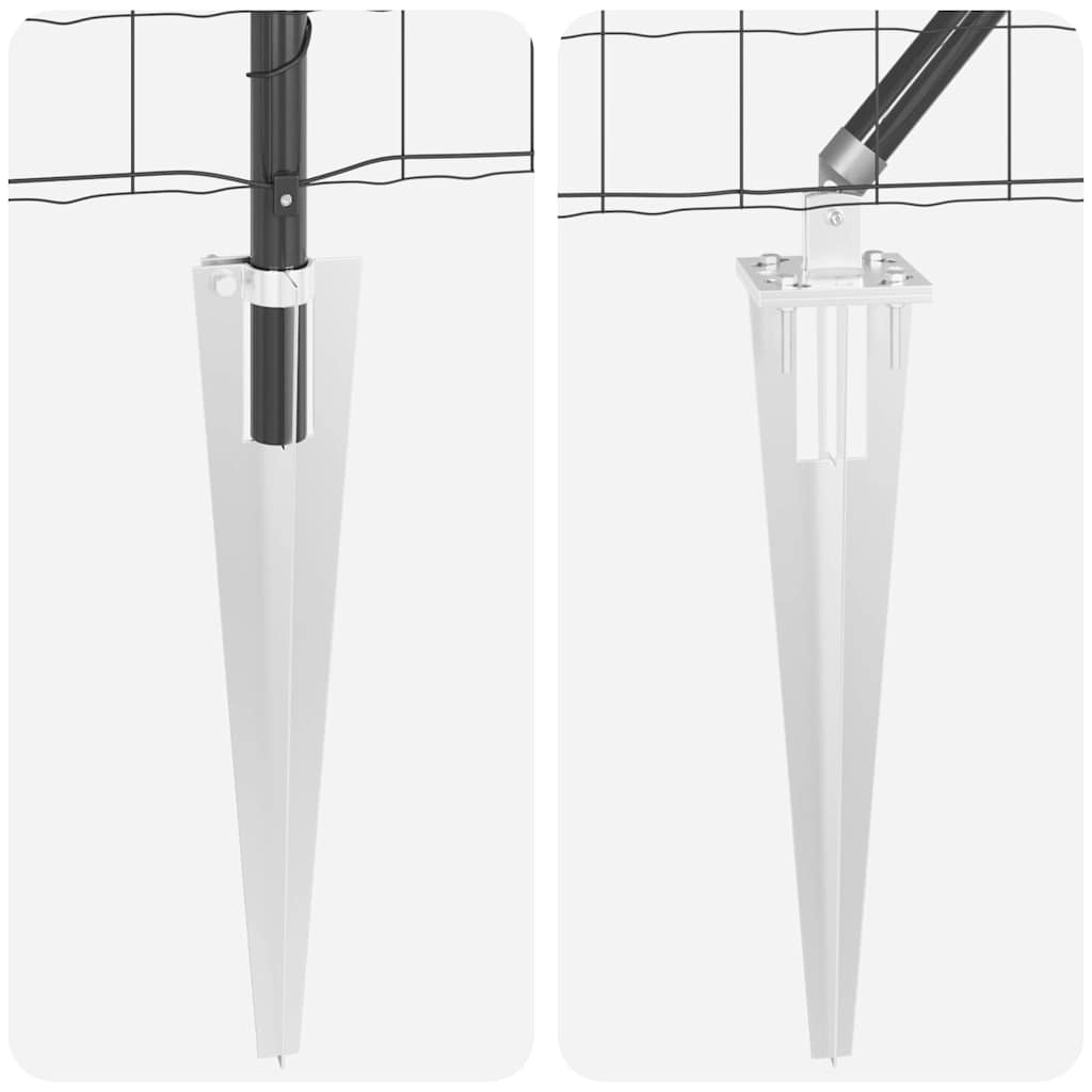 Ograda s postovima Siva 0,4 x 50 m Čelik i PVC