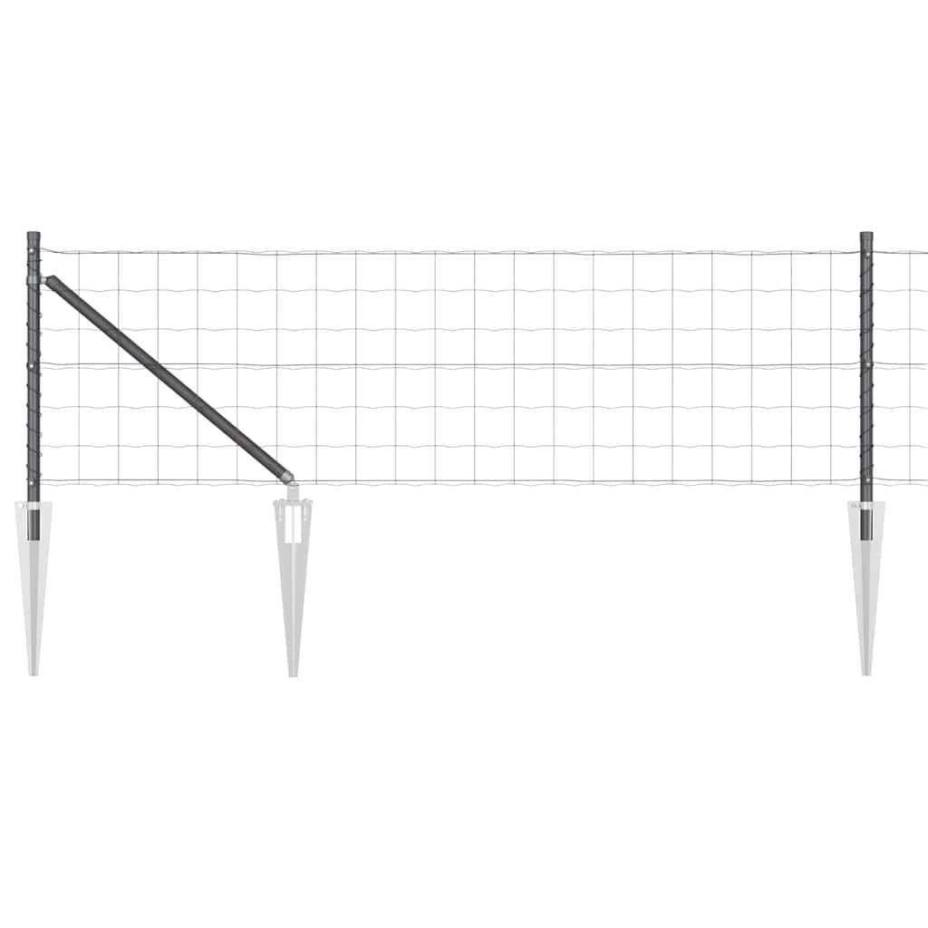 Ograda s postovima Siva 0,4 x 50 m Čelik i PVC
