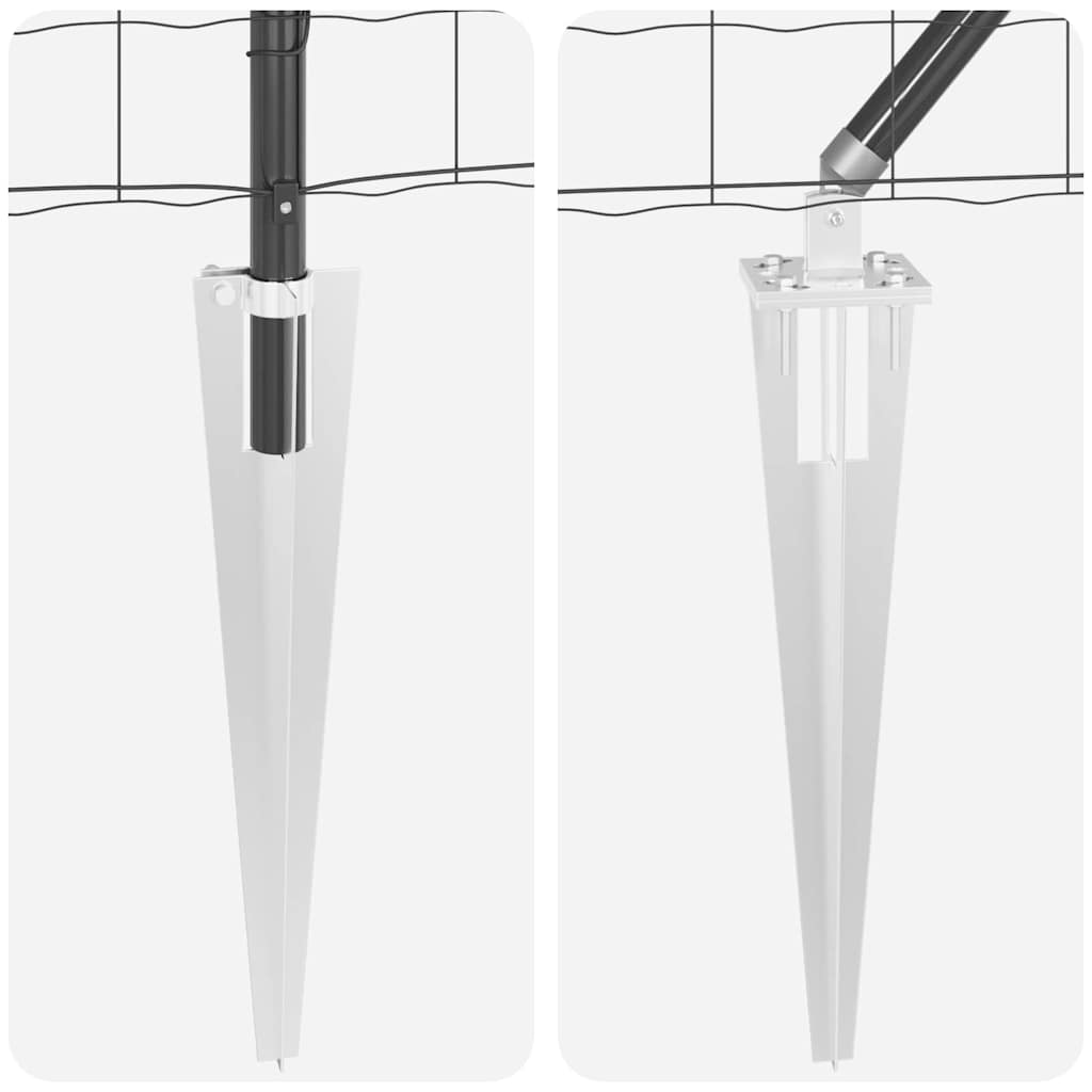 Ograda s postovima Siva 0,6 x 50 m Čelik i PVC