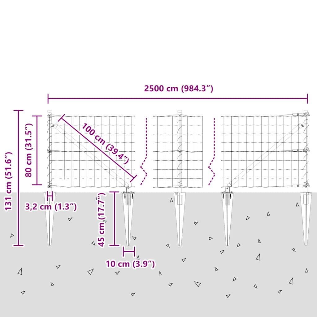Zavareno žičano ograđivanje s bodljama 25 x 0,8 m (Š x V)